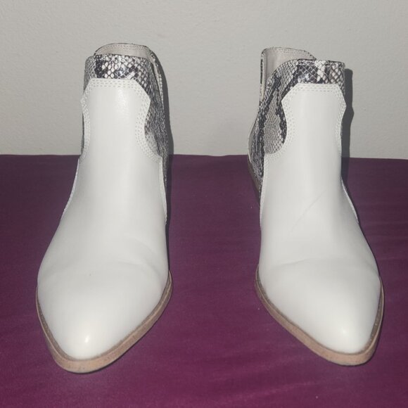 Fergalicious White Snakeskin Ankle Boots - Picture 2 of 8